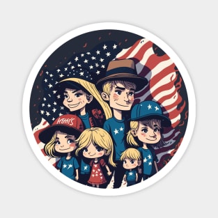 Patriotic American Family Magnet